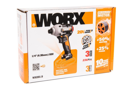 Купить Шуруповерт аккумуляторный WORX WX261.9 20V без акк и з/у фото №7